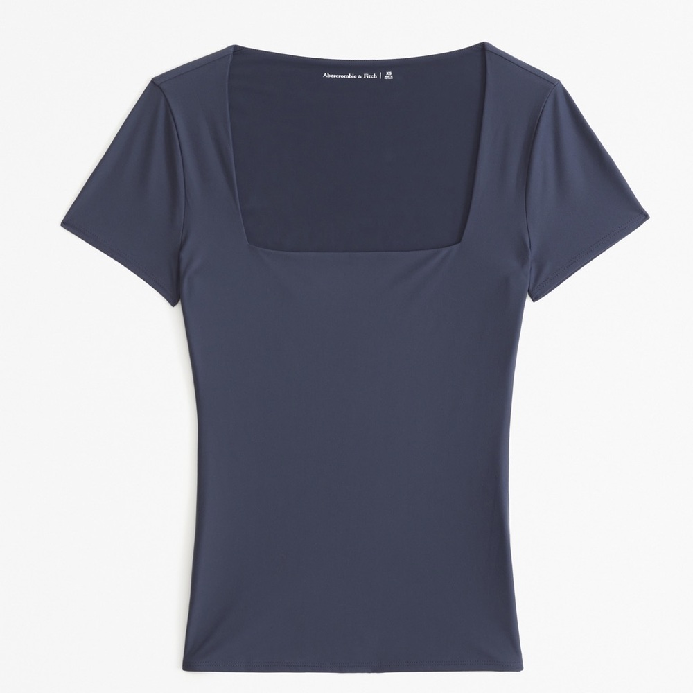 Abercrombie & Fitch Soft Matte Seamless Tuckable Squareneck in SAPPHIRE- NWT